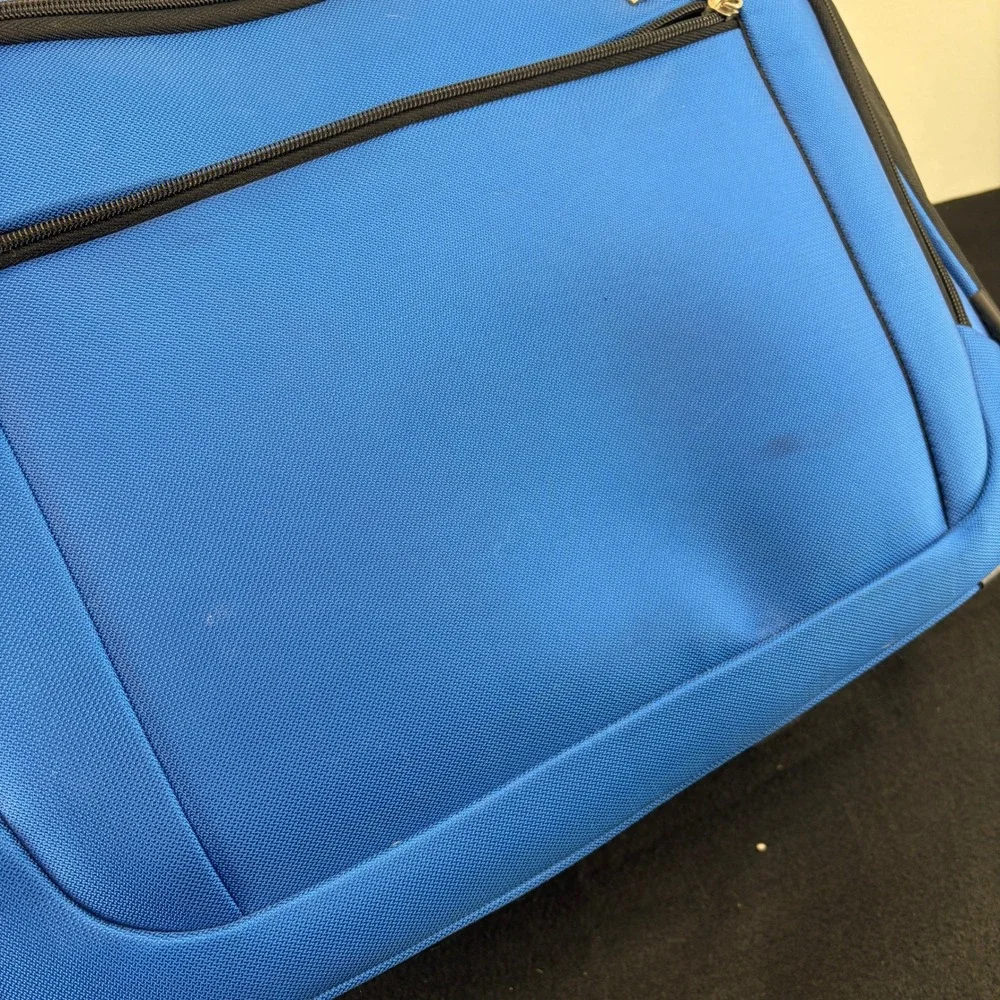 Delsey Air Spree 17in Trolley Tote Lightweight Rolling Carry On Bag Blue Handle